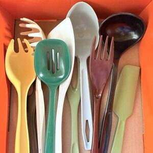 Vintage Kitchen Utensils Lot Melamine Retro Hutzler Tupperware Foley Ekco Granny